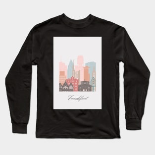 Frankfurt, Germany, map skyline - 01 style Long Sleeve T-Shirt